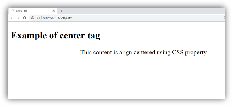 HTML center tag