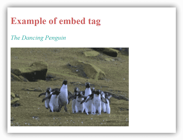 HTML embed tag