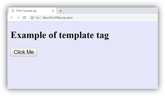 HTML template tag